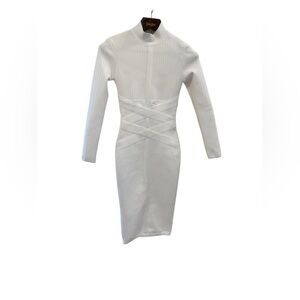 AP DESIGN White Long Sleeve Bodycon Bandage Dress Size Extra Small NWOT